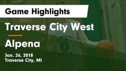 Traverse City West  vs Alpena  Game Highlights - Jan. 26, 2018