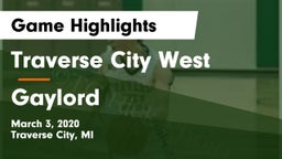 Traverse City West  vs Gaylord  Game Highlights - March 3, 2020