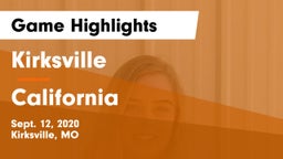 Kirksville  vs California  Game Highlights - Sept. 12, 2020