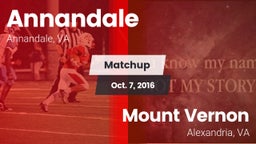 Matchup: Annandale High vs. Mount Vernon  2016