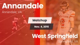 Matchup: Annandale High vs. West Springfield  2016