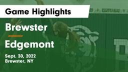 Brewster  vs Edgemont  Game Highlights - Sept. 30, 2022