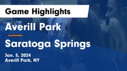 Averill Park  vs Saratoga Springs  Game Highlights - Jan. 5, 2024