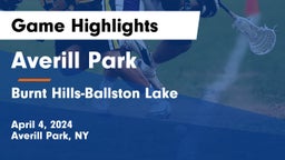 Averill Park  vs Burnt Hills-Ballston Lake  Game Highlights - April 4, 2024