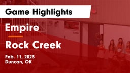 Empire  vs Rock Creek  Game Highlights - Feb. 11, 2023