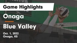 Onaga  vs Blue Valley  Game Highlights - Oct. 1, 2022