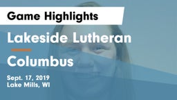 Lakeside Lutheran  vs Columbus Game Highlights - Sept. 17, 2019