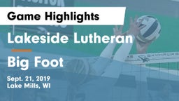 Lakeside Lutheran  vs Big Foot  Game Highlights - Sept. 21, 2019