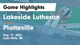 Lakeside Lutheran  vs Platteville  Game Highlights - Aug. 27, 2022