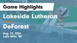 Lakeside Lutheran  vs DeForest  Game Highlights - Aug. 22, 2023