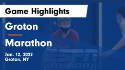 Groton  vs Marathon  Game Highlights - Jan. 12, 2022