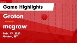 Groton  vs mcgraw Game Highlights - Feb. 13, 2023
