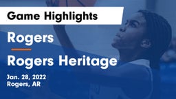 Rogers  vs Rogers Heritage  Game Highlights - Jan. 28, 2022