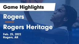 Rogers  vs Rogers Heritage  Game Highlights - Feb. 25, 2022