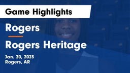 Rogers  vs Rogers Heritage  Game Highlights - Jan. 20, 2023