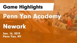 Penn Yan Academy  vs Newark  Game Highlights - Jan. 16, 2019