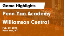 Penn Yan Academy  vs Williamson Central  Game Highlights - Feb. 22, 2023