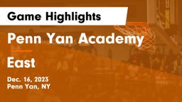 Penn Yan Academy  vs East  Game Highlights - Dec. 16, 2023