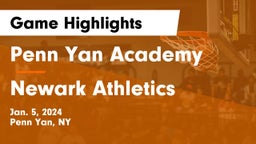 Penn Yan Academy  vs Newark Athletics Game Highlights - Jan. 5, 2024