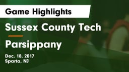 Sussex County Tech  vs Parsippany  Game Highlights - Dec. 18, 2017