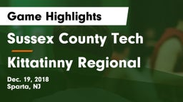 Sussex County Tech  vs Kittatinny Regional  Game Highlights - Dec. 19, 2018