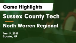 Sussex County Tech  vs North Warren Regional  Game Highlights - Jan. 9, 2019