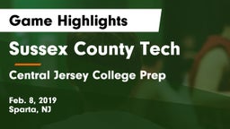 Sussex County Tech  vs Central Jersey College Prep Game Highlights - Feb. 8, 2019