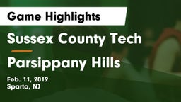 Sussex County Tech  vs Parsippany Hills  Game Highlights - Feb. 11, 2019