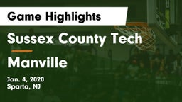 Sussex County Tech  vs Manville  Game Highlights - Jan. 4, 2020
