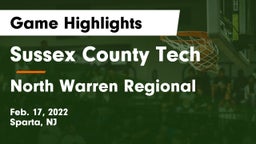 Sussex County Tech  vs North Warren Regional  Game Highlights - Feb. 17, 2022