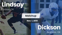 Matchup: Lindsay  vs. Dickson  2019