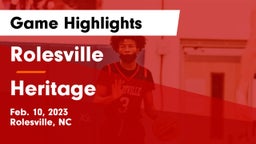 Rolesville  vs Heritage  Game Highlights - Feb. 10, 2023
