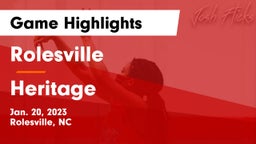 Rolesville  vs Heritage  Game Highlights - Jan. 20, 2023