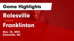 Rolesville  vs Franklinton  Game Highlights - Nov. 22, 2022