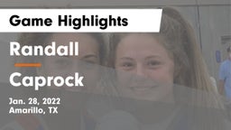 Randall  vs Caprock  Game Highlights - Jan. 28, 2022