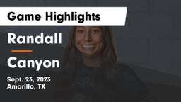 Randall  vs Canyon Game Highlights - Sept. 23, 2023