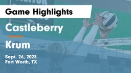 Castleberry  vs Krum  Game Highlights - Sept. 26, 2023