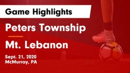 Peters Township  vs Mt. Lebanon  Game Highlights - Sept. 21, 2020