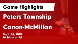 Peters Township  vs Canon-McMillan  Game Highlights - Sept. 26, 2020
