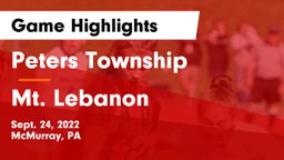 Peters Township  vs Mt. Lebanon  Game Highlights - Sept. 24, 2022