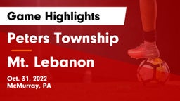 Peters Township  vs Mt. Lebanon  Game Highlights - Oct. 31, 2022