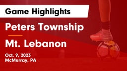 Peters Township  vs Mt. Lebanon  Game Highlights - Oct. 9, 2023
