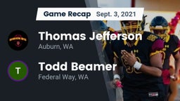 Recap: Thomas Jefferson  vs. Todd Beamer  2021