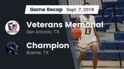 Recap: Veterans Memorial vs. Champion  2018