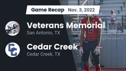 Recap: Veterans Memorial vs. Cedar Creek  2022