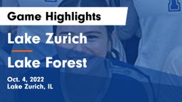 Lake Zurich  vs Lake Forest  Game Highlights - Oct. 4, 2022