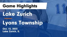 Lake Zurich  vs Lyons Township  Game Highlights - Oct. 13, 2023
