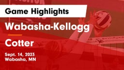 Wabasha-Kellogg  vs Cotter  Game Highlights - Sept. 14, 2023