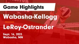 Wabasha-Kellogg  vs LeRoy-Ostrander  Game Highlights - Sept. 16, 2023
