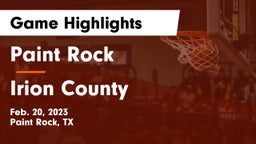 Paint Rock  vs Irion County  Game Highlights - Feb. 20, 2023